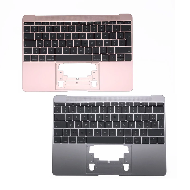 Imagem -03 - Palm Rest Azerty Teclado para Macbook A1534 Top Case com Teclado Francês Cinza Prata Ouro Ouro Rosa Retina 12 A1534