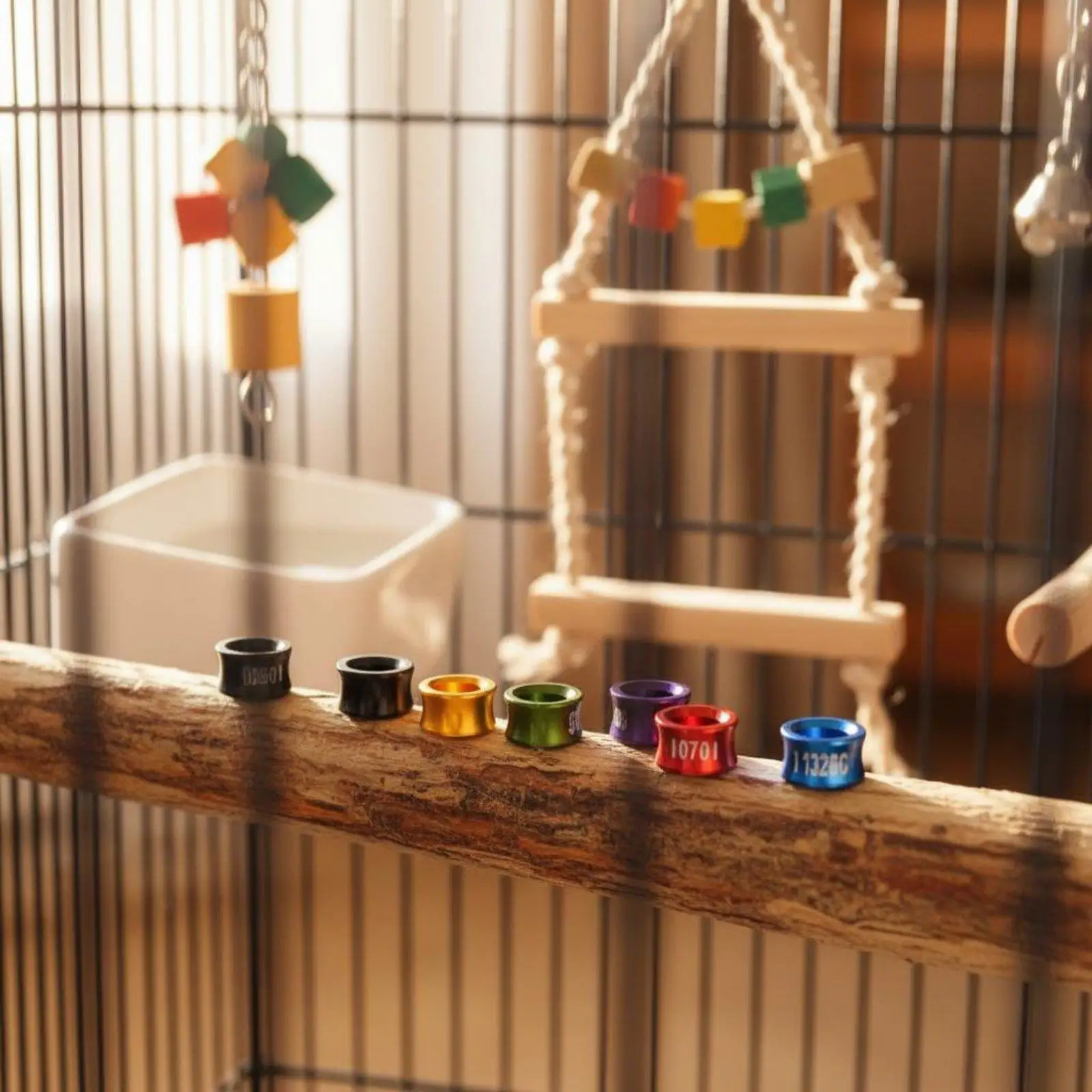 Bird Identification Leg Rings Anodized Alloy Colored Bands Clear Numbers Accessories for Bird Cages and Aviary Organization