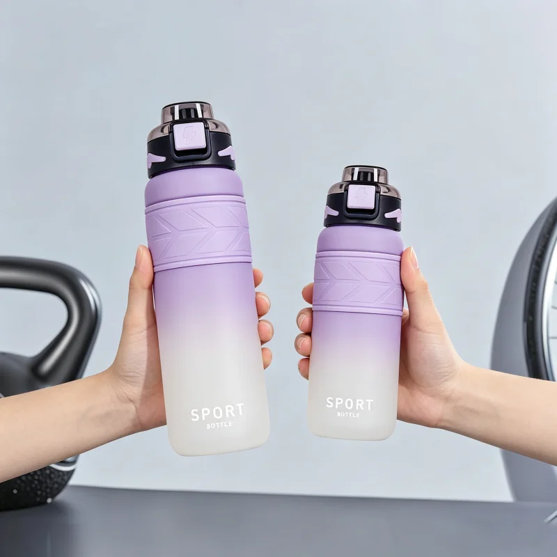 Botella de agua de 750ml/1000ml con capacidad de múltiples especificaciones, pajita desmontable adecuada para viajes, fitness y deportes al aire libre, 1 unidad.