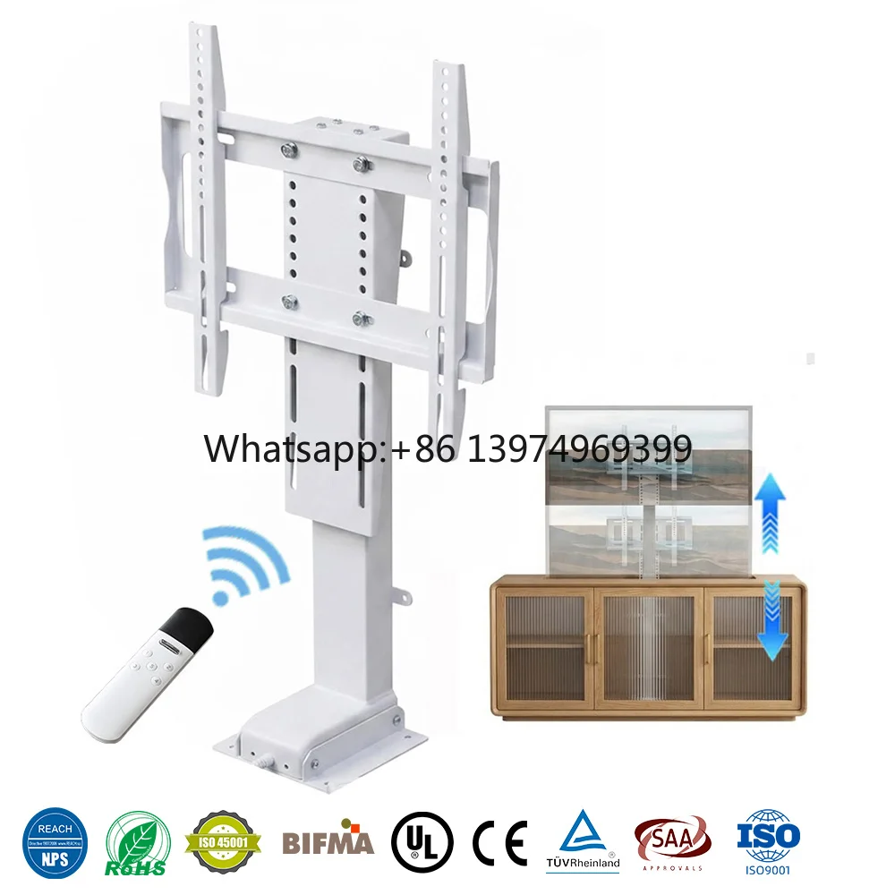 Electric Remote Control 32-70 Inch TV Height Adjustable Motorised TV Mount Wholesale Motorized TV Lifting Stand in the Cabinet