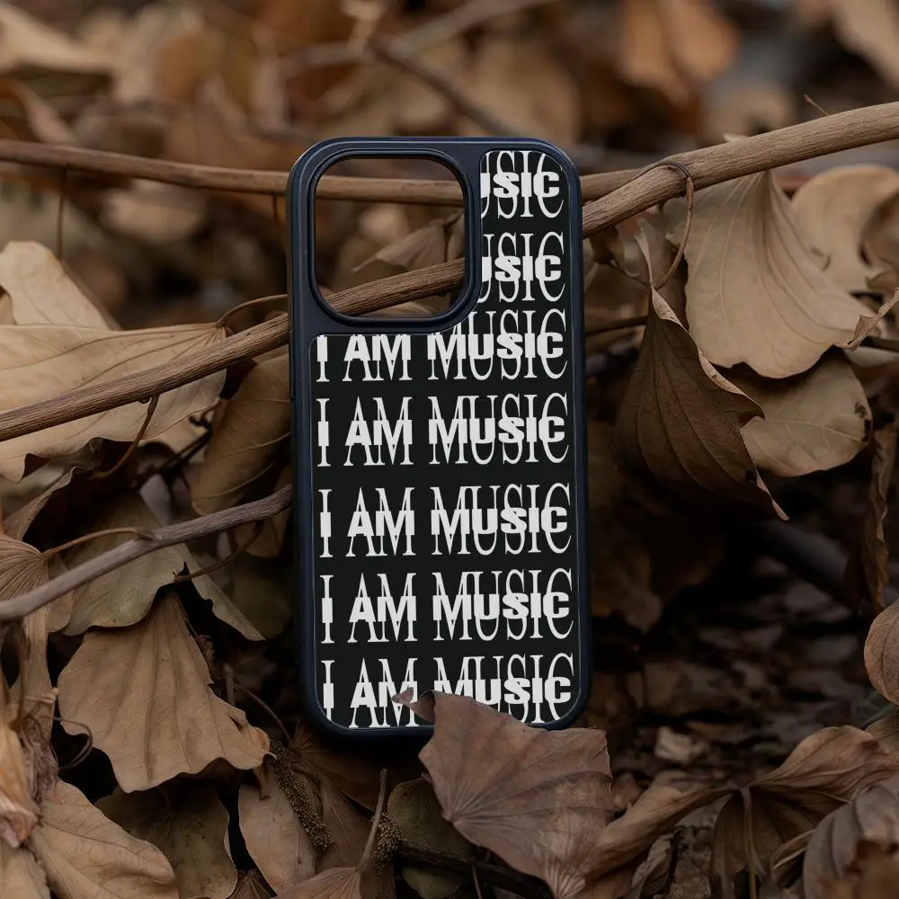 P-Playboi carti I Am Music Phone Case For iPhone 17 16 15 14 13 12 Pro Max Plus Black Frame Acrylic Carbon Fiber Hard Shell