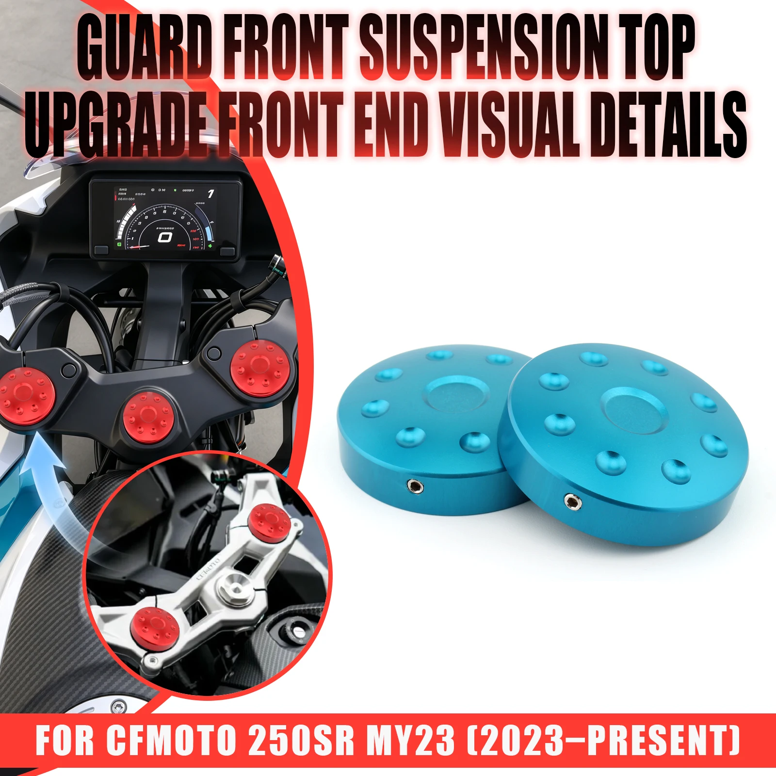 For CFMOTO CF250SR 2023-Up Motorcycle CNC Aluminum Front Fork Shock Absorber Suspension Decorative Cover Accessories
