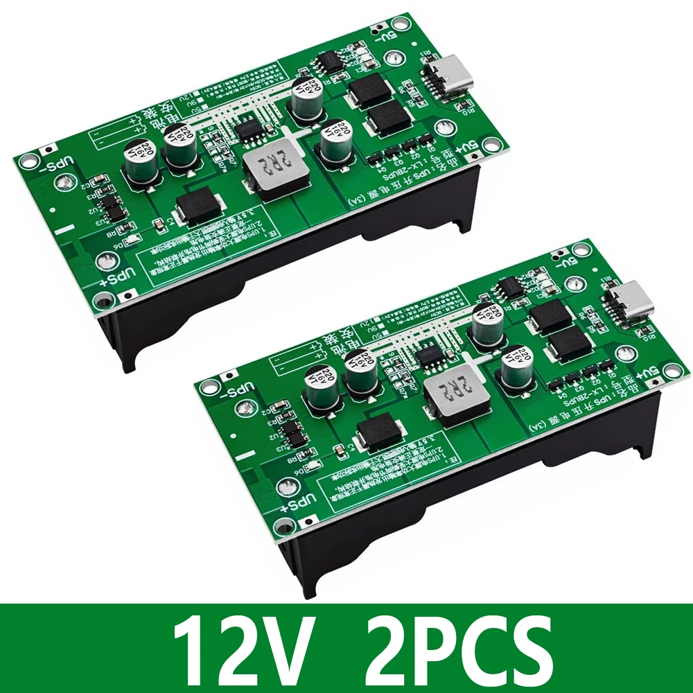 Typ-C 15 W 3 A 18650 Lithium-Batterie-Ladegerät-Modul DC-DC Step-Up-Booster Schnellladung USV-Stromversorgung/Konverter 5 V 9 V 12 V