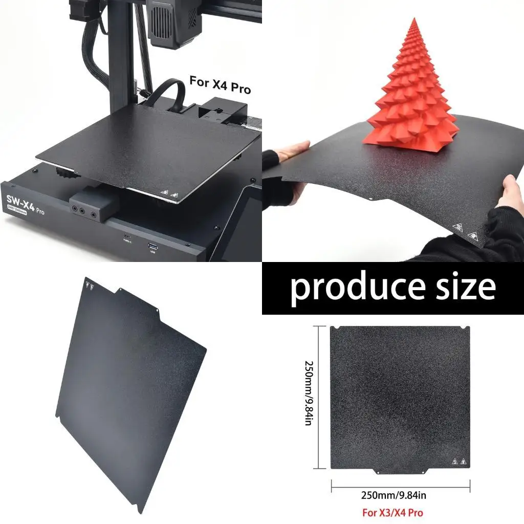 

652F Flexible Removable PEI Build Plate Flexible PEI Steel High Temperature Resistance And Easy Maintenance For X3pro X4pro