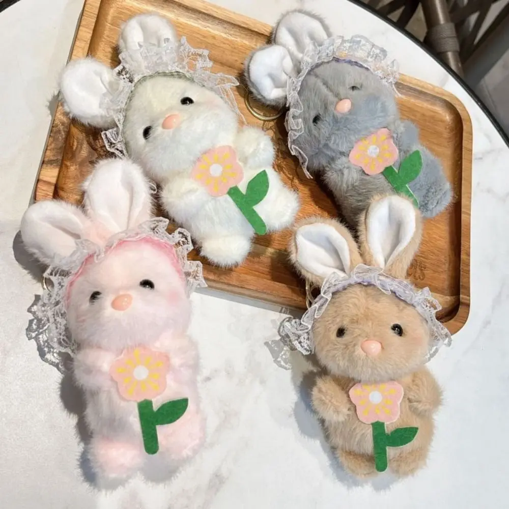 

Cute Plush Cartoon Key Chains Soft Kawaii Key Rings Trinket Rabbit Bag Pendant Gifts