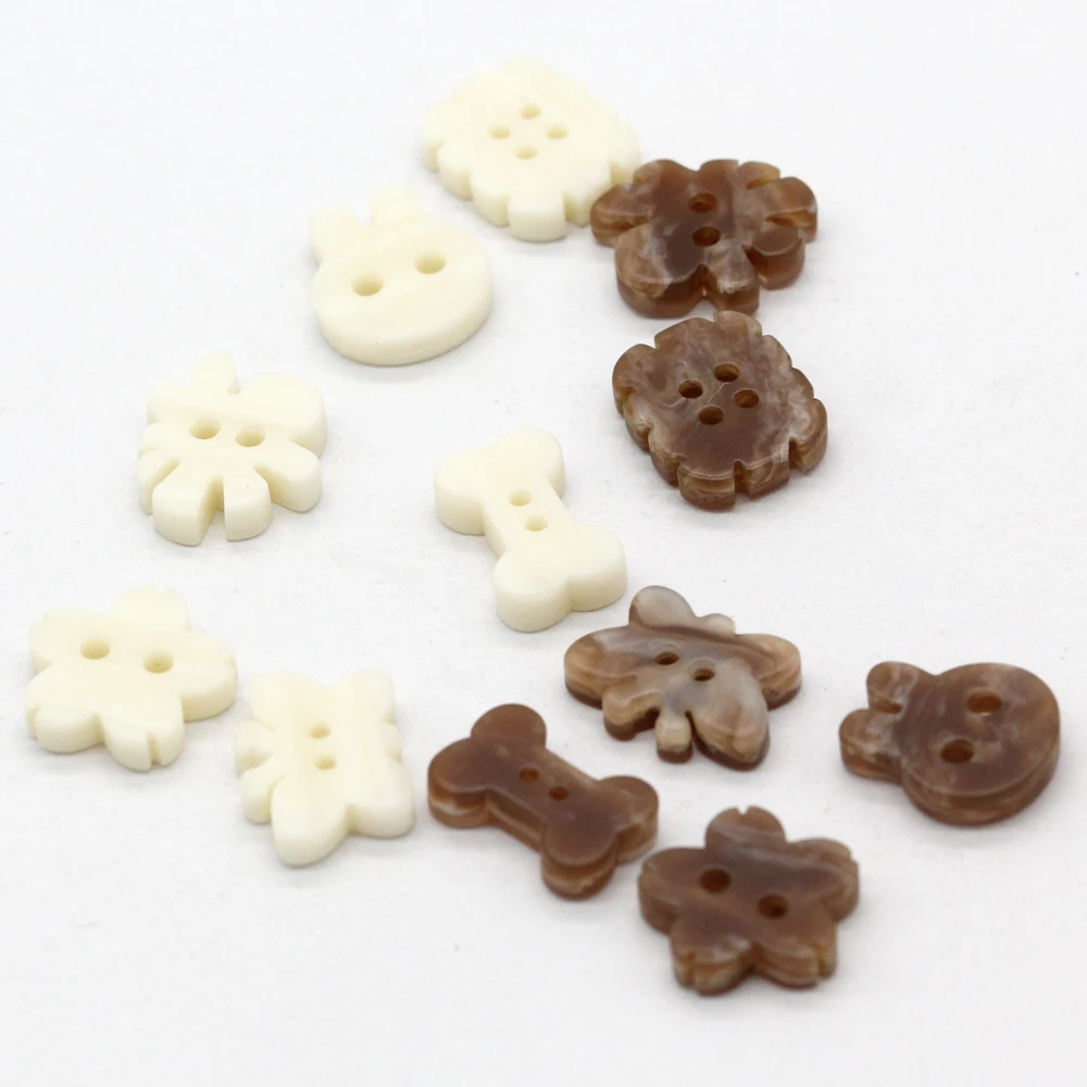 HENGC 30 قطعة أزرار الراتنج الصغيرة على شكل أرنب زهرة للملابس النسائية قميص بلوزة فستان زينة يدوية إكسسوارات الخياطة