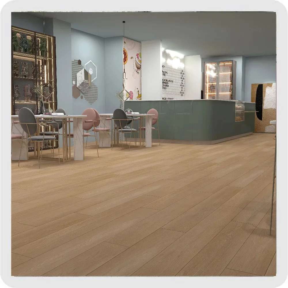 Version personnalisée du sol de carrelage imbriqué à grain de bois étanche et respectueux de l'environnement