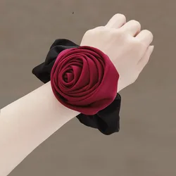 Rose Haarband neue Schweine darm binden eine Brötchen Frisur Blumen förmige Haarnadel für Nische Blume Haar Seil Haar Zubehör