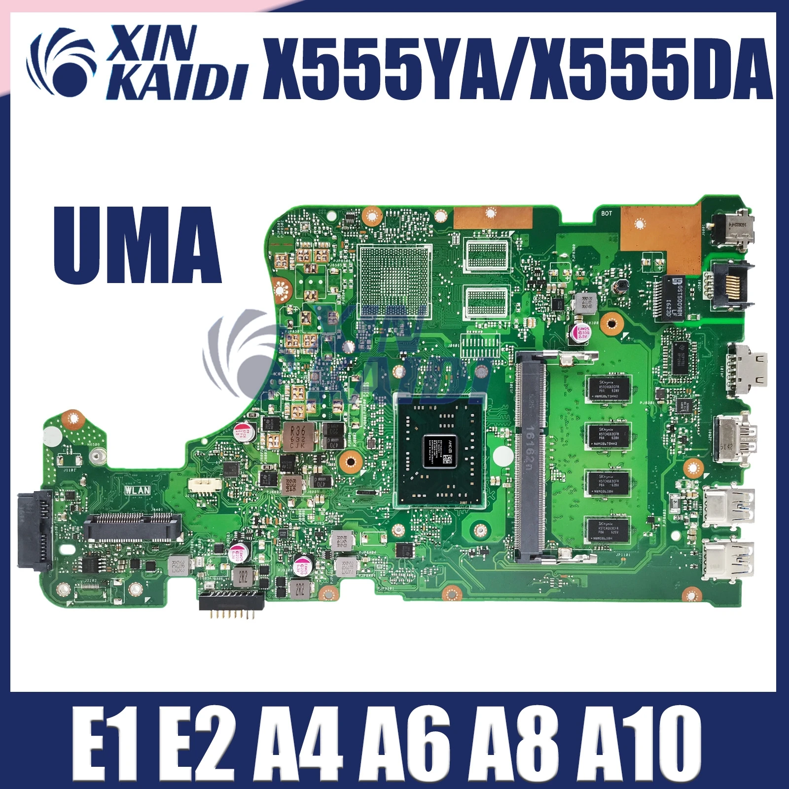 X555DG Motherboard Suitable for Asus X555 X555D X555YA X555YI Motherboard With E1 E2 A4 A6 A8 A9 A10 FX-8800P RAM 2G 4G 8GB