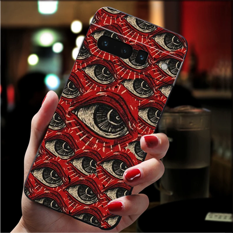 Scary Face Eyes Phone Case For Google Pixel 9 Pro XL 8 7 6 Pro Pixel 8A 7A 6A 4A 3A 3XL Pixel 8 7 6 5 4