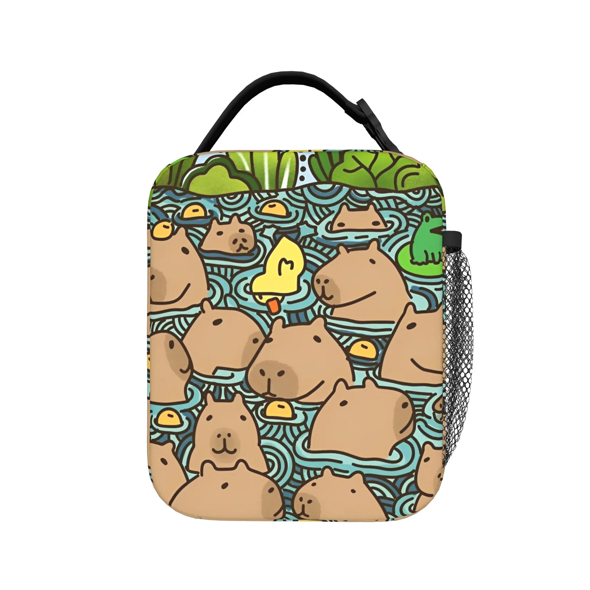A Pond Full of Capybara Thermal Insulated Lunch Bag for School  Portable Food Bag Thermal Cooler Lunch Boxes