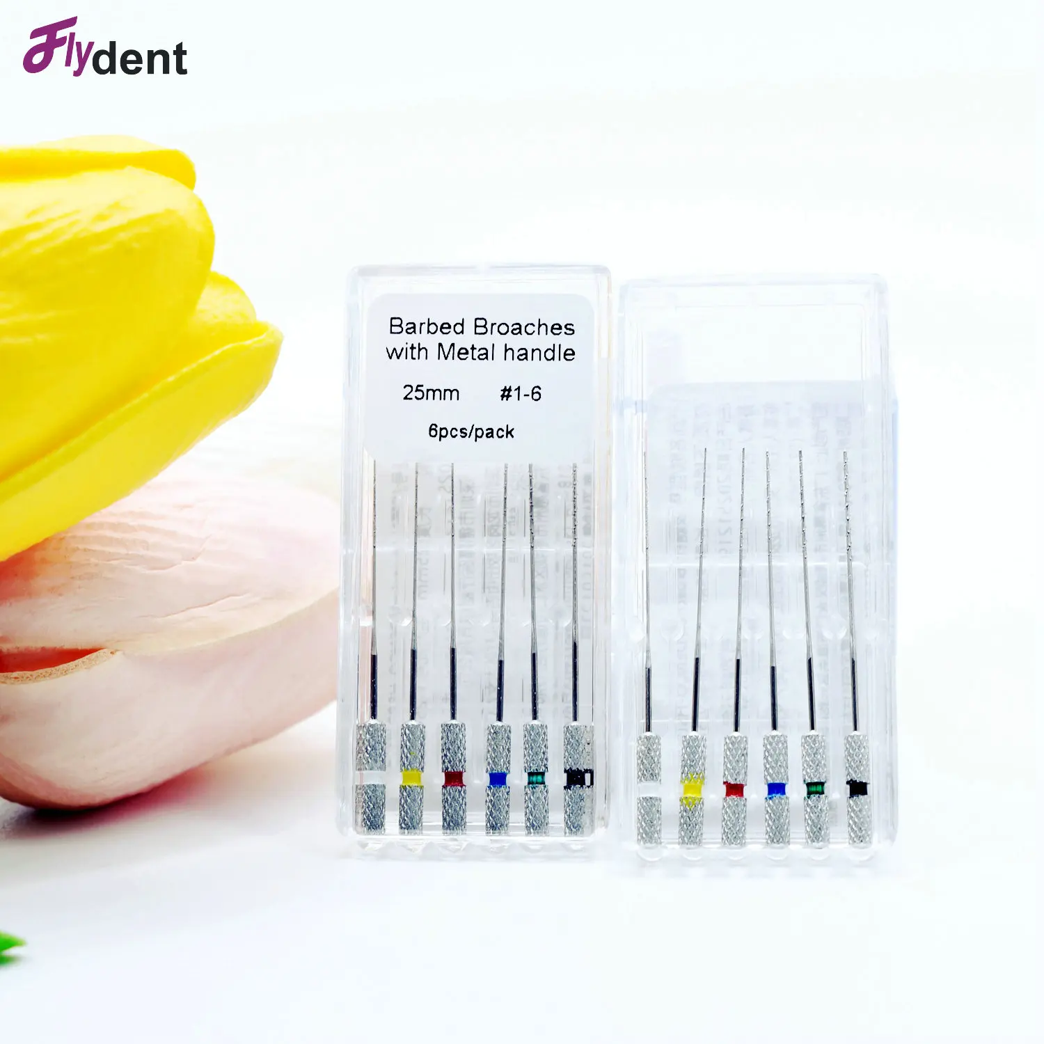 

6 шт./упак. 21 мм 25 мм игольчатые квадратные броши с колючками и ручкой для чистки корней, материал для стоматолога