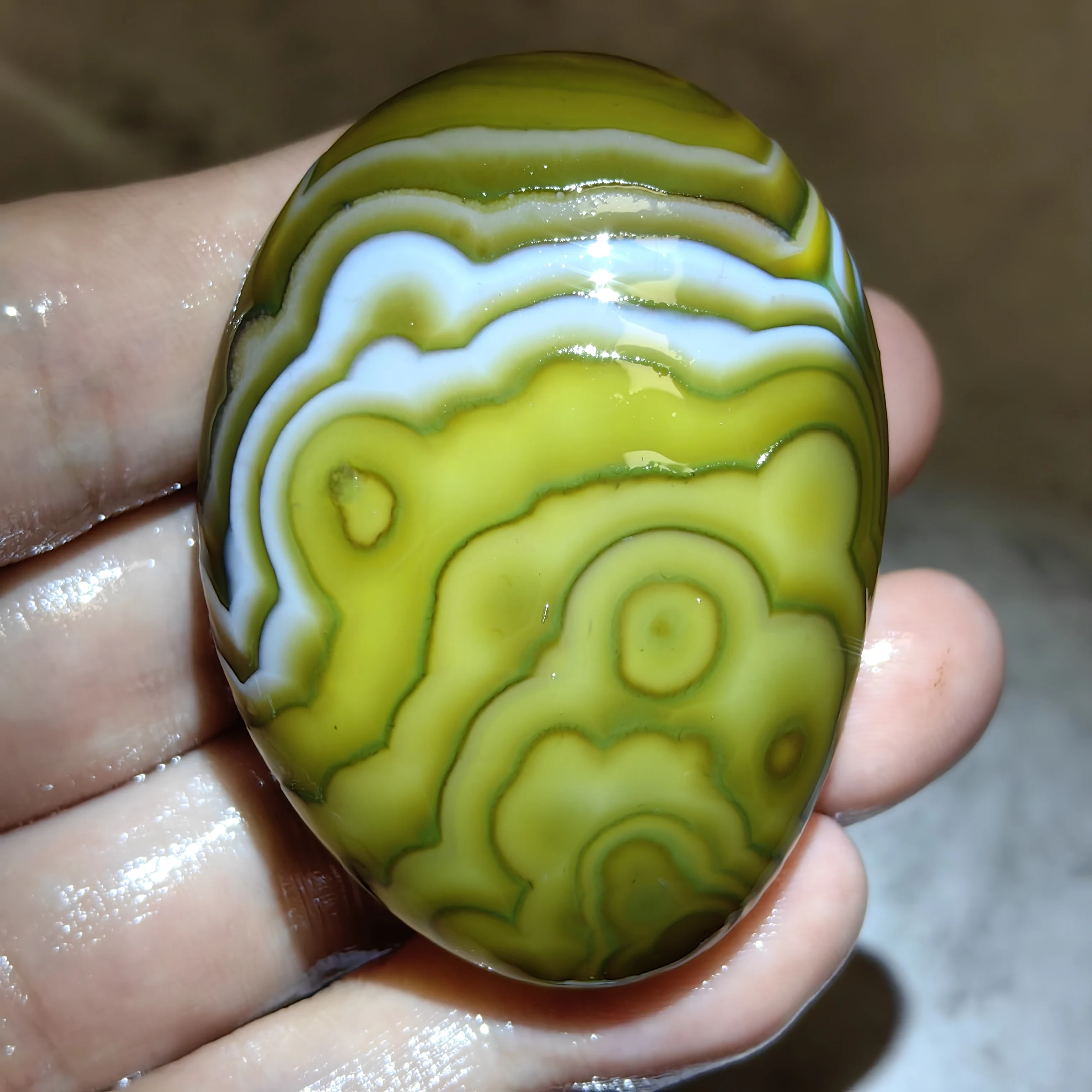  Pure Natural Divine Eyes Agate Unprocessed Rough Palm Stones Good Luck, Attract Wealth Talisman Jewelry DIY Home Decoration