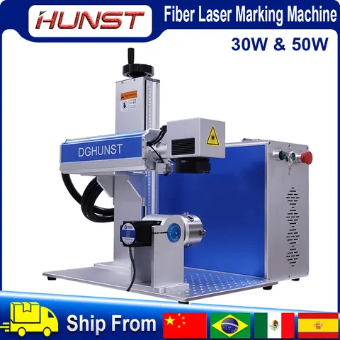 Hunst 50W 30W Fiber Laser Marking Machine Raycus MAX for DIY Jewelry,Gold,Silver,Ring, Bracelet, Metal Cutting Engraving Machine