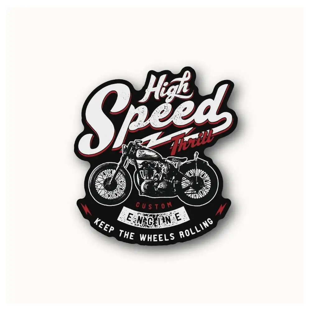 High Speed Thrills Motorcycle Waterproof Stickers For Decorating Car Windows Motorcycles And Computers.