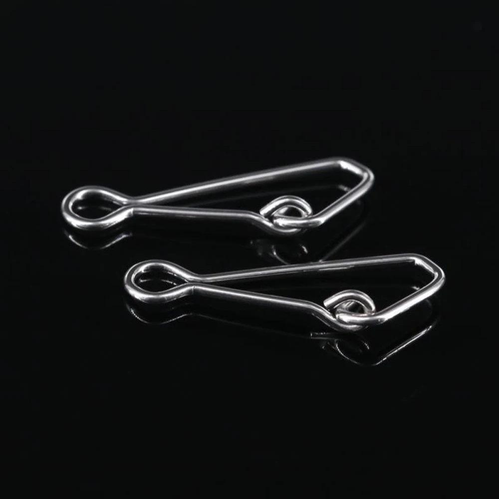 DNDYUJU 100pcs Rolling Swivels Rings Snap Interlock Pin Fishing Connector For Fishhook Line Lure Fishing Accessories