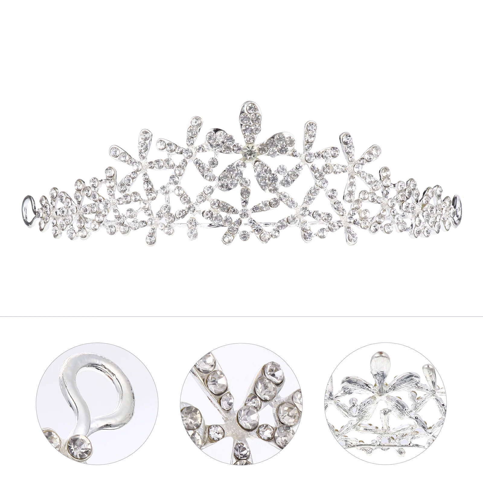 

Alloy Crystal Crown Bridal Headb Women Snowflake Hair Accessory Elegant Wedding Dress Accessories Party Headdress Holiday Photos