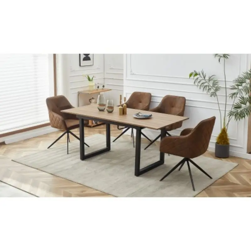 Extendable Dining Table With Metal Leg,Modern Space Saving Kitchen Table For Living Room( 70.86