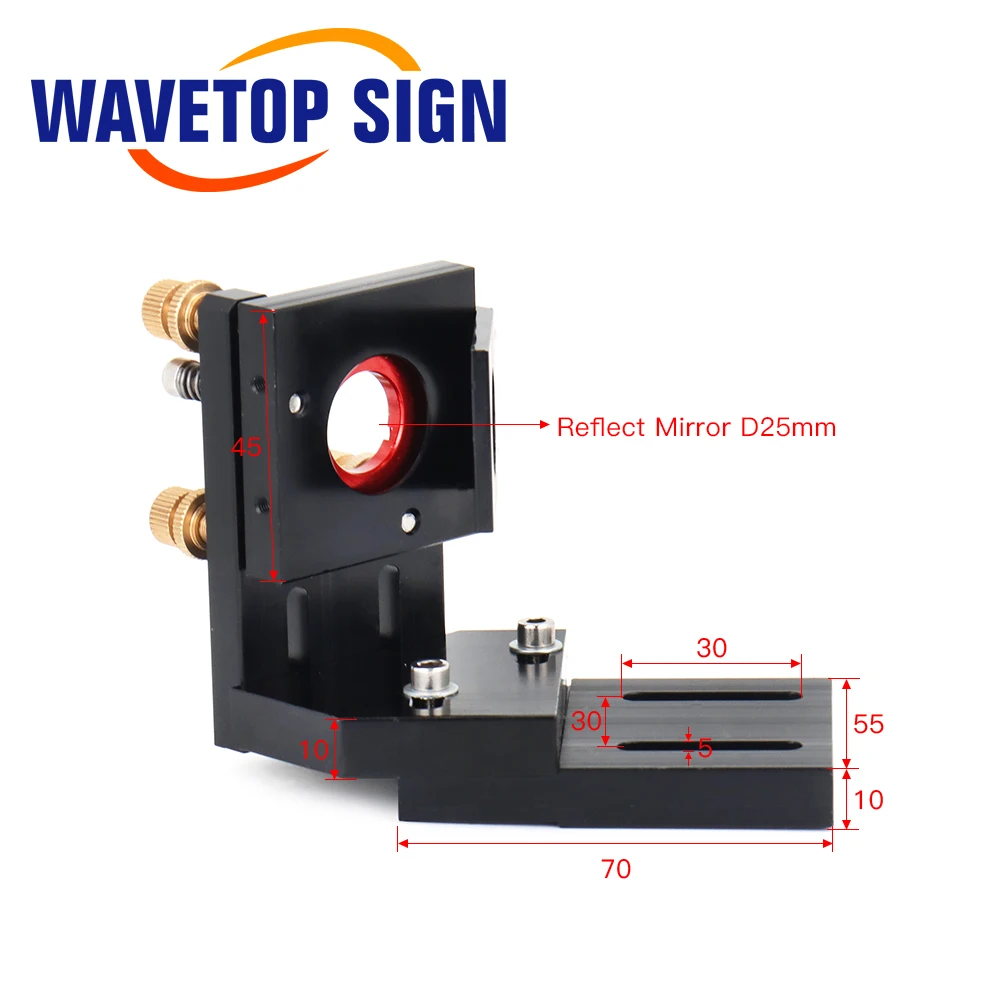 WaveTopSign CO2 مرآة تركيب ليزر ثانية 25 مم 2nd مرآة جبل جبل متكامل لقطع ليزر Co2 وآلة الحفر