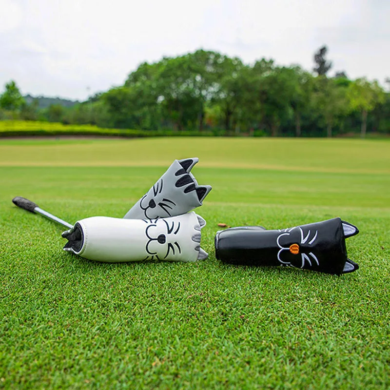Magnet Golf Mallet Blade Putter Cover  PU Leather Embroidery Golf Club Protective Covers Universal Cat Dog Golf Accessorie
