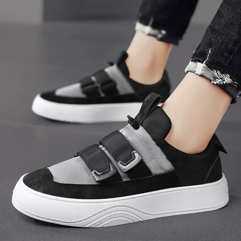 

New canvas breathable sports board shoes, fashionable Hong Kong version Korean trend men's shoes, low-top one-step lazy shoes