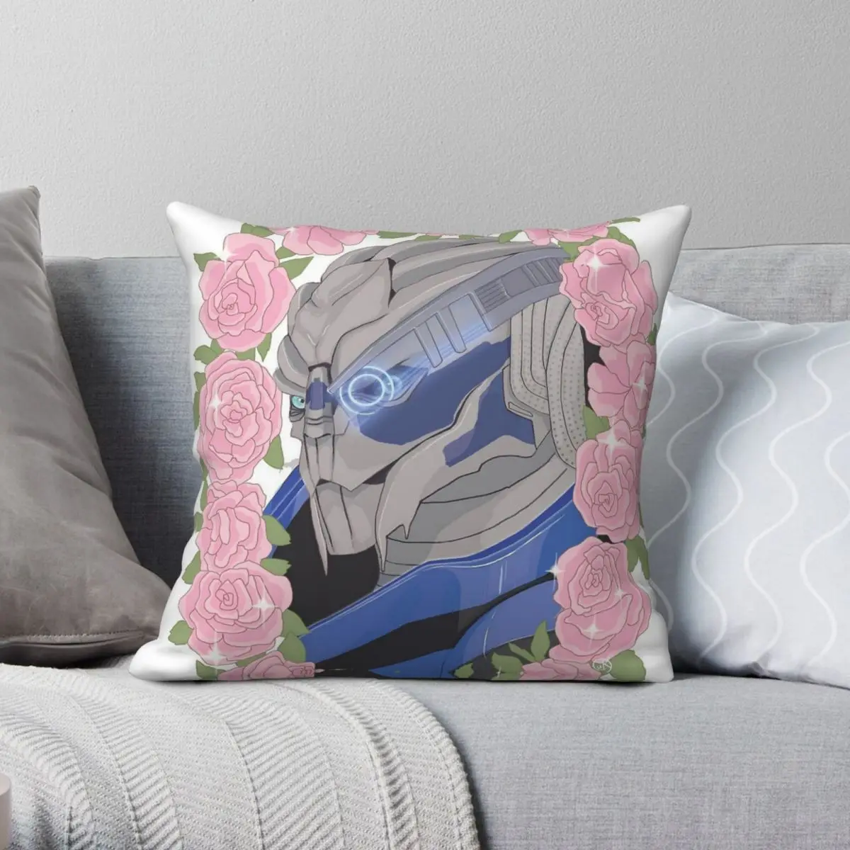 Mass Effect Garrus Vakarian Square Pillowcase Polyester Linen Velvet Pattern Zip Decor Pillow Case Sofa Seater Cushion Cover 18