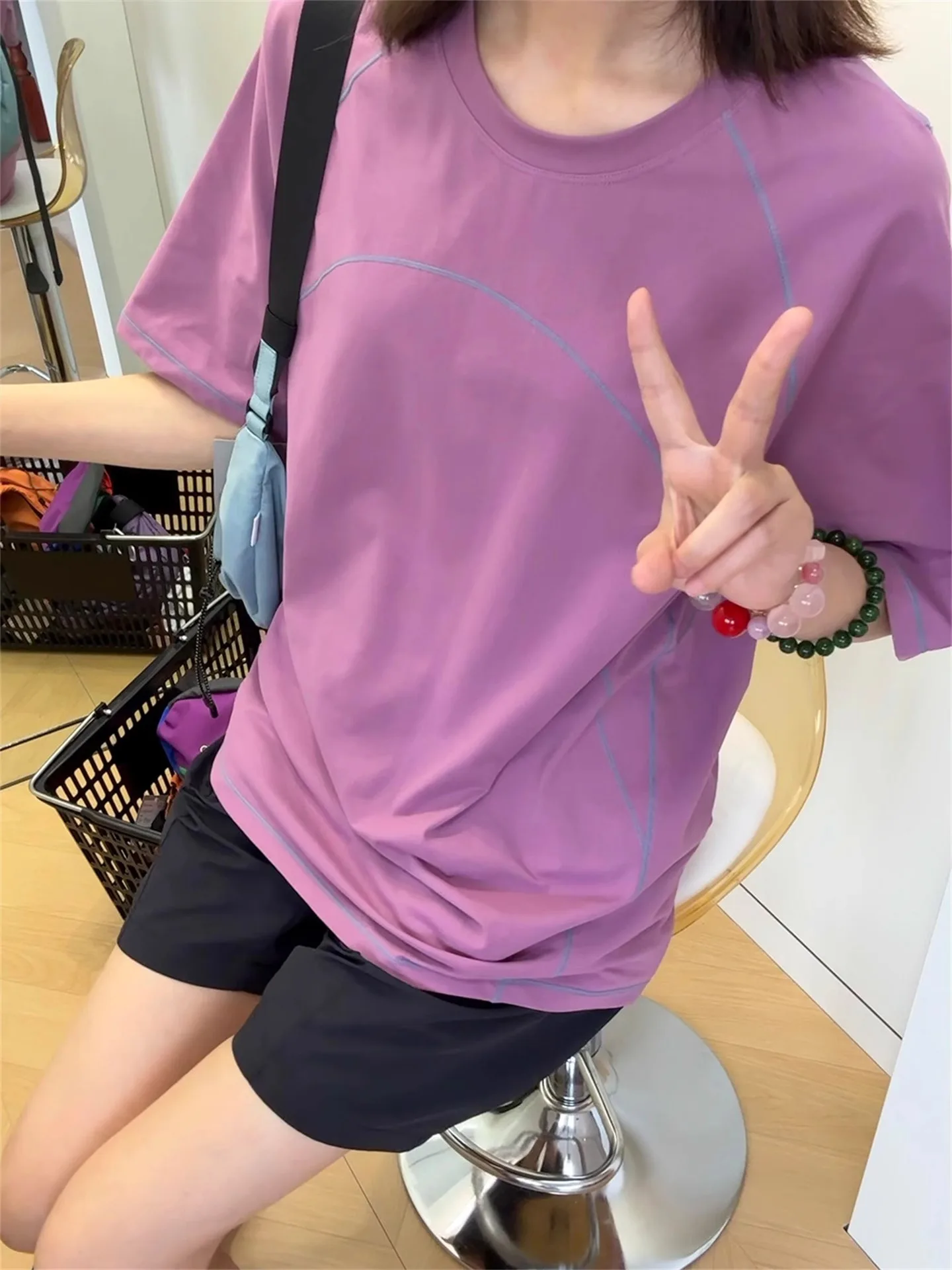 ラズベリーパープル 速乾 薄手 半袖 レディース Tシャツ 夏 アウトドア スポーツ ランニング 吸汗通気性 清涼感 サイクリング トレーニング ウェア