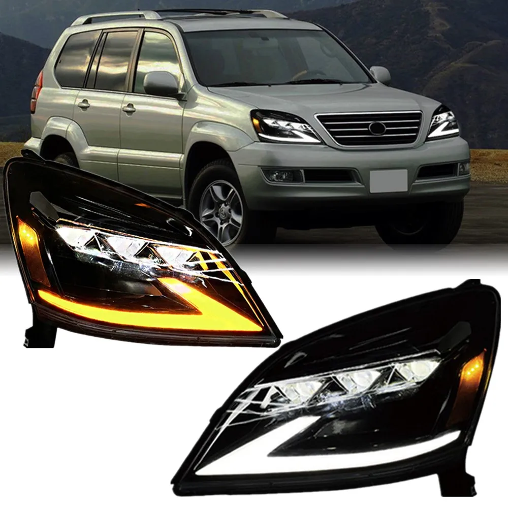Car LED Headlights For Lexus GX470 2003-2009 Accessories Modified Front DRL Turn Signal Head Lamp Assembly Plug And Play