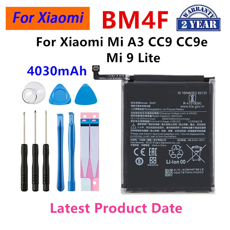 

Brand New BM4F 4030mAh Battery For Xiaomi Mi A3 CC9 CC9e Mi 9 Lite High Quality Phone Replacement Batteries +Tools