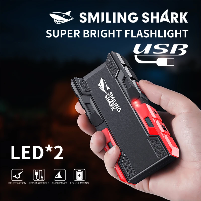 1Pc Smilingshark LED Flashlight USB Rechargeable Flash Light Bright 3 Modes Flashlight Power Bank For Outdoor Night Work SD0712A
