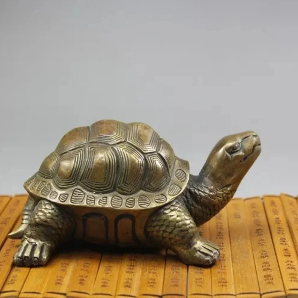 Antique bronze Pure Copper Old Qing Ming Brass longevity turtle longevity old man birthday present peace copper tortoise wealth