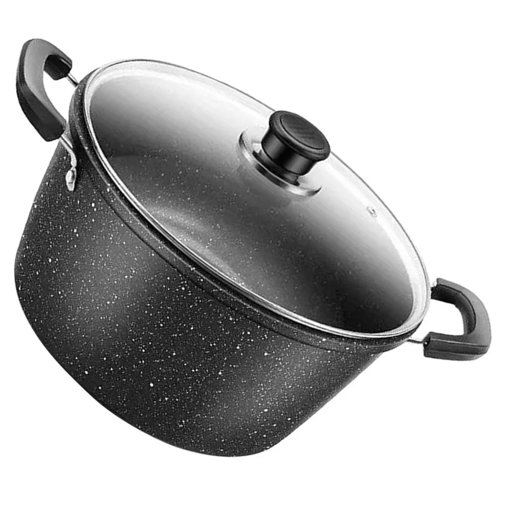 

Soup Pot Non-Stick Iron Stockpot Kitchen Cookware Deep Pan For Cooking Stew Noodle Milk Butter Household Saucepan Lidded