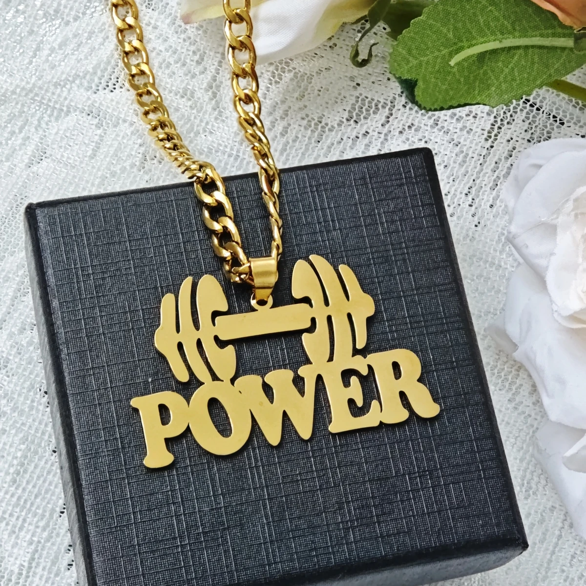 Customized Name Necklace Stainless Steel Cuban Chain Casual Accessories Anniversary Gift Large Letter Necklace Father's Gift