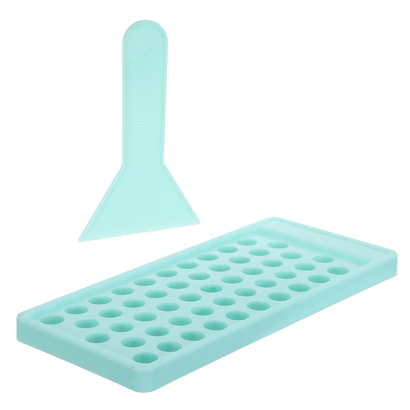 50 Cavity Lip Balm Filling Mold Tray with Spatula Scraper DIY Kit for ABS Lipstick Tubes