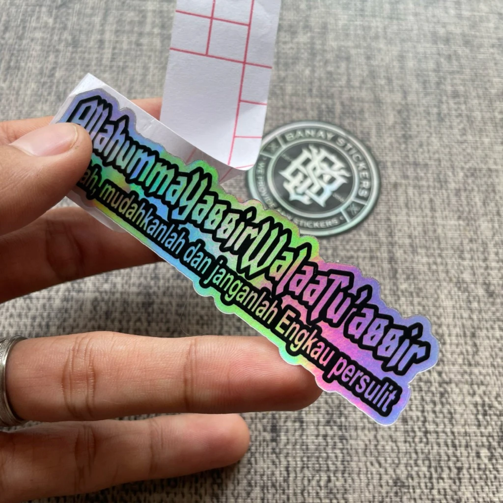 Islamic Prayer Quote Sticker Silver Black Letter Holographic Gothic Vinyl Decal Waterproof Scratch Resistant Car Motorcycle