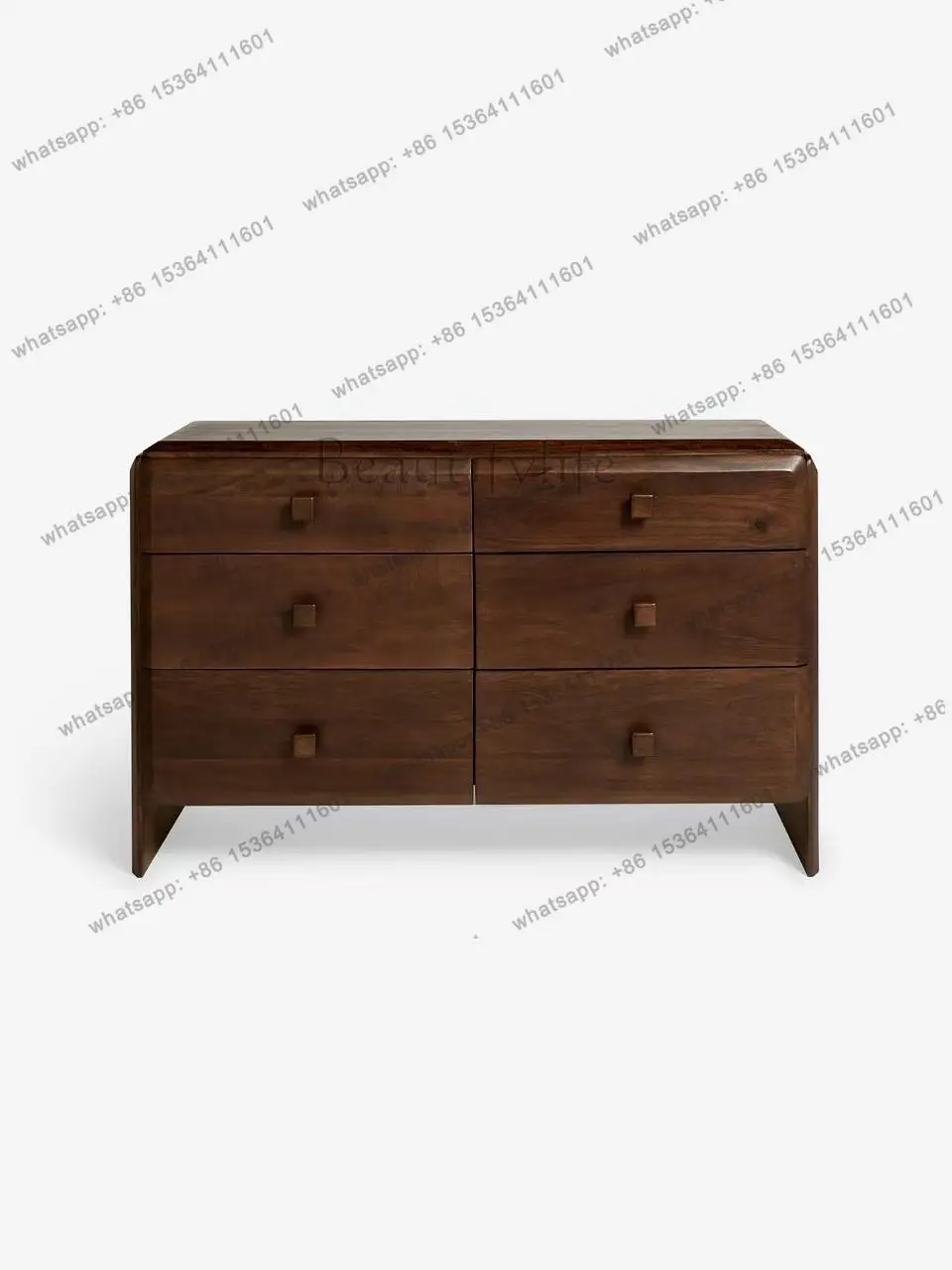 

Walnut locker retro six-chest cabinet Nordic simple bedroom storage bedside cabinet solid wood living room