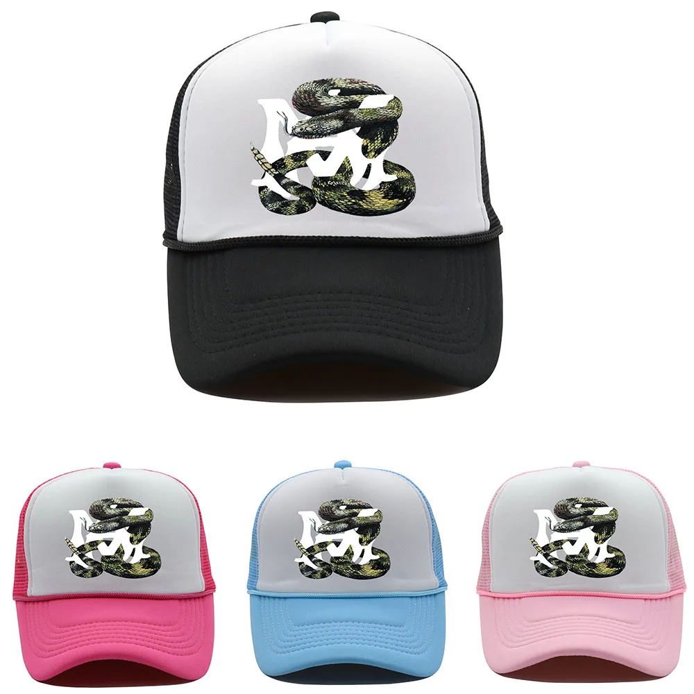Python mesh baseball cap, summer adjustable breathable truck cap, fashionable casual sun hat