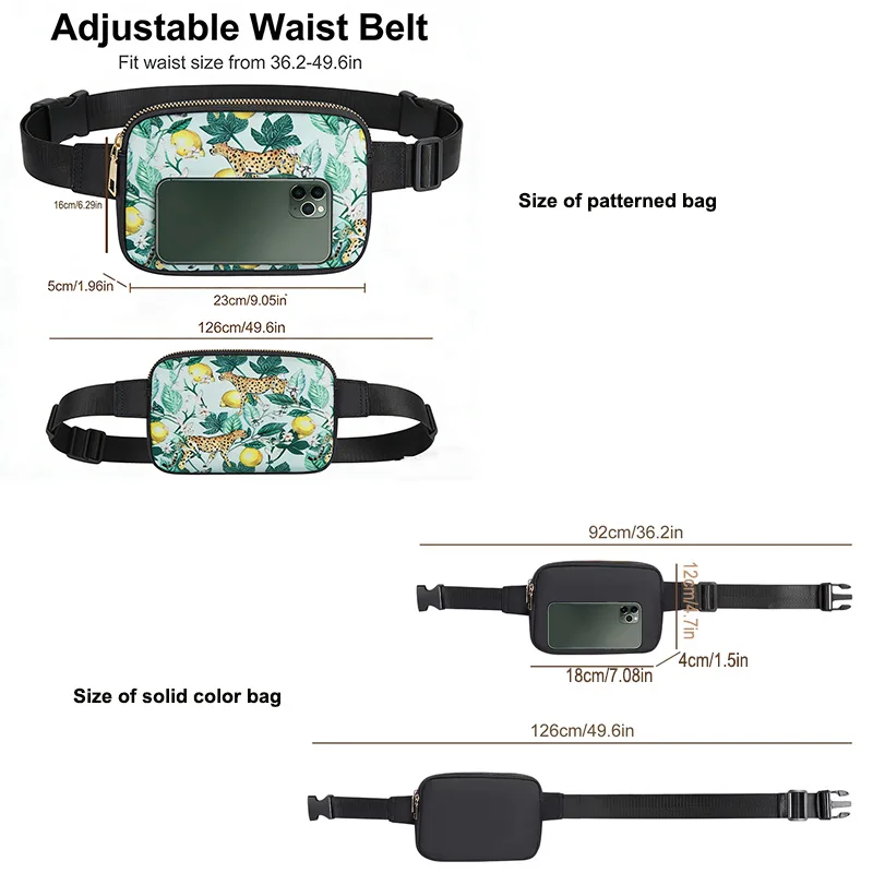 Buylor Fashion Fanny Pack Women Small Waist Bag Zipper Hip Bum Bag Waterproof Shoulder Chest Pack Sport Belt Bags Crossbody Bag — zdjęcie 4