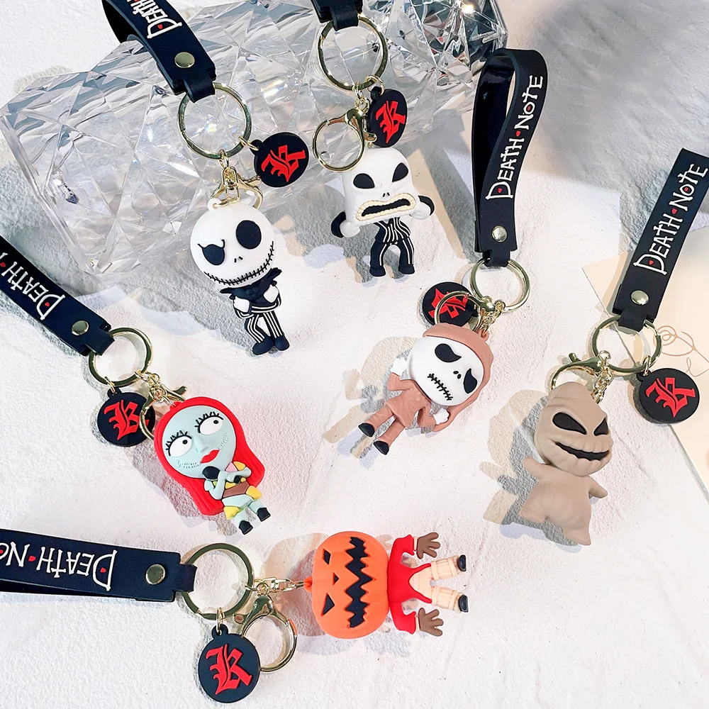 Christmas Eve Scary Night Doll Keychain PVC Keychain Halloween Cute Personality Skull Jack Backpack