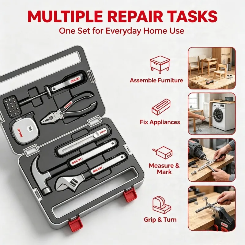 Delixi 22 In 1 Multifunctional Manual Combination Tools Set Portable Household High-precision Hardware Repair Screwdriver