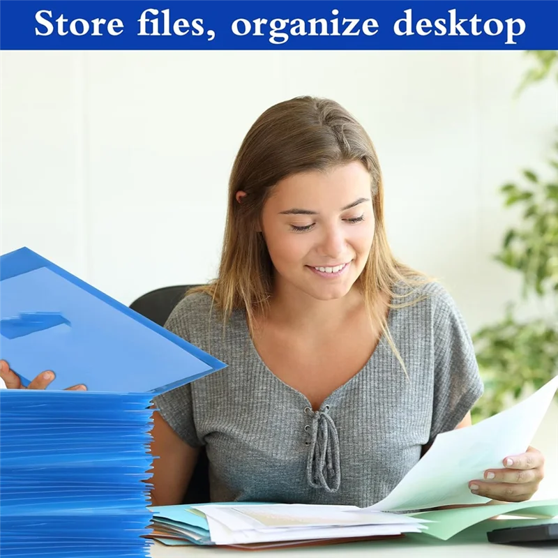 High Quality-12PCS Plastic File Folders For Documents,A4 Plastic Envelopes Folders With Snap Closure And String Tie,For School H