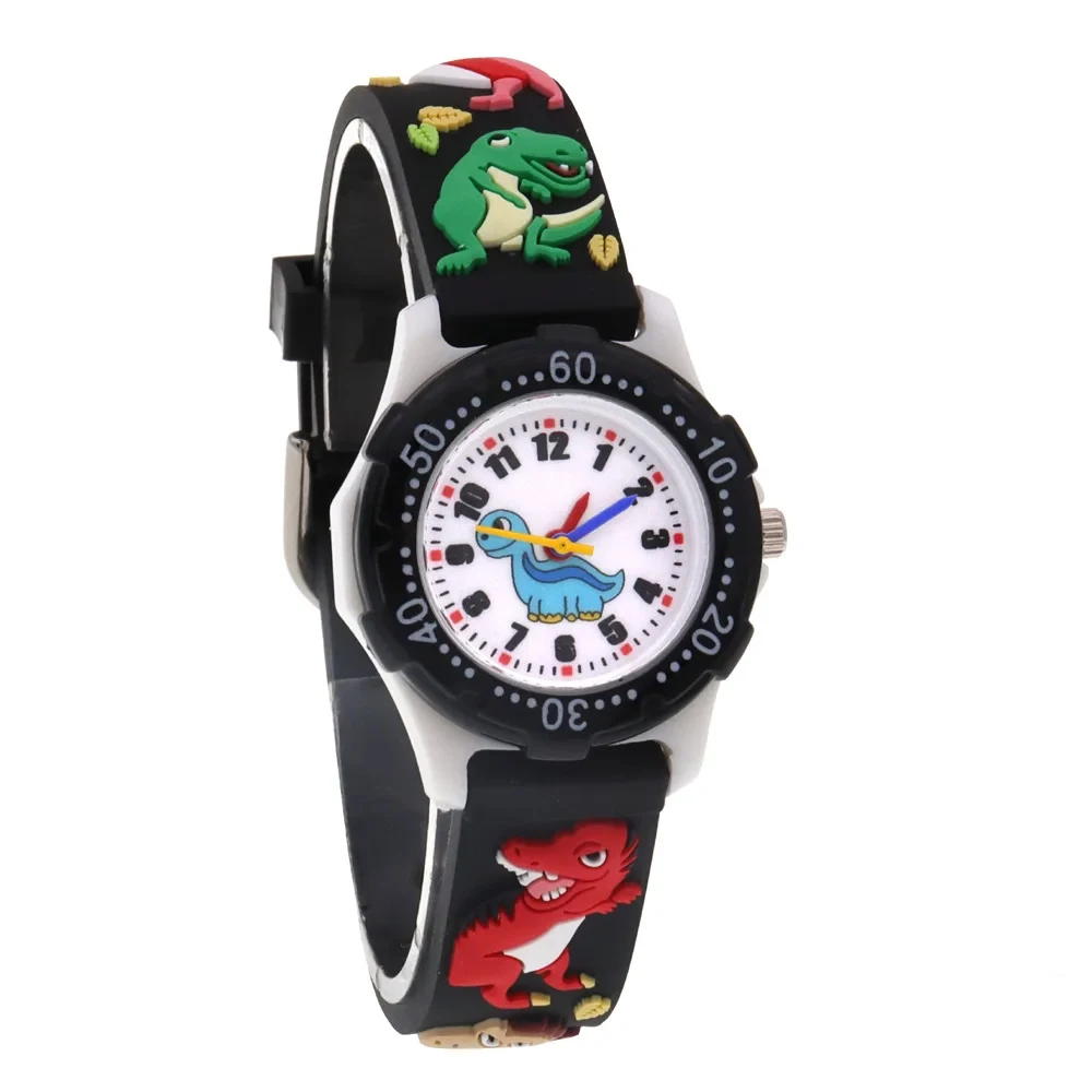 Reloj para niños y niñas, relojes para niños, reloj Digital para niños, reloj de pulsera de cuarzo, correa de silicona de dinosaurio, reloj para bebé