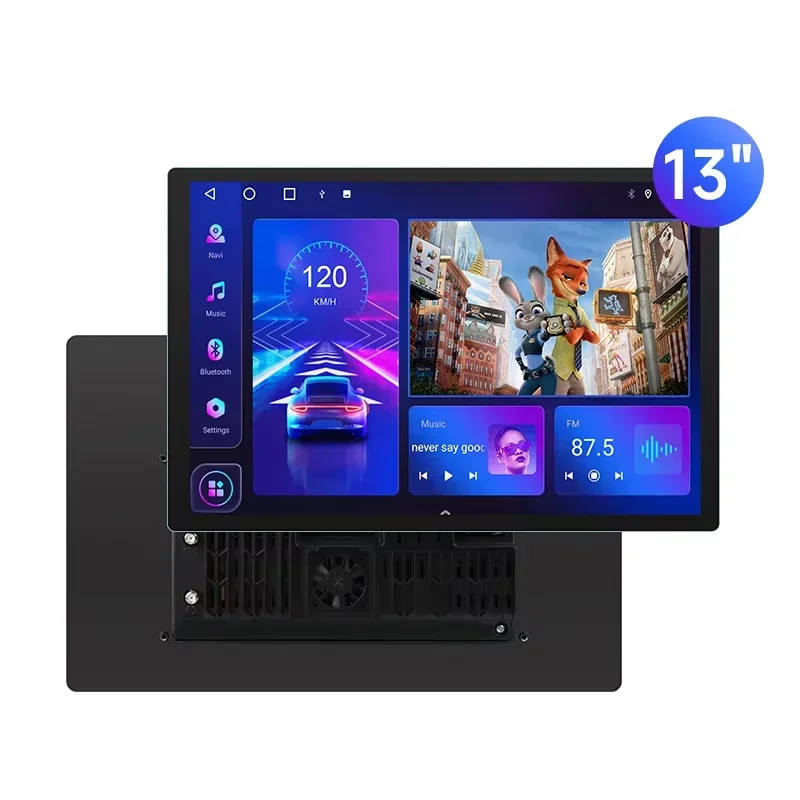 Radio Mobil Android 2 Din 13 Inch, Pemutar Video Stereo GPS 2Din Universal CarPlay Amplifier DSP RGB CD Gaya Tesla Multimedia Mobil