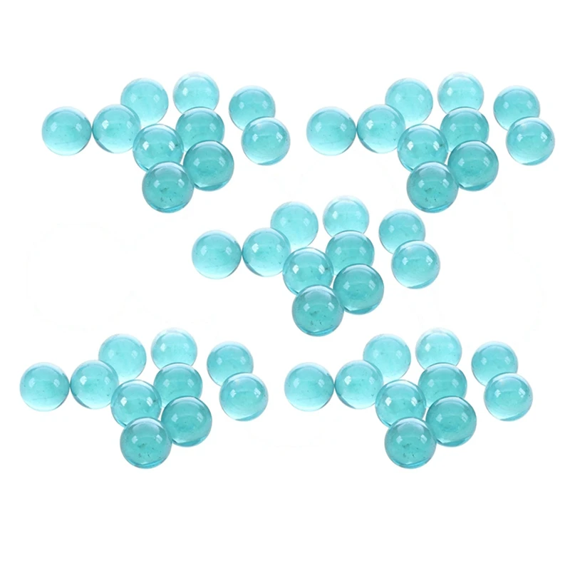 50 Pcs Marbles 16Mm Glass Marbles Knicker Glass Balls Decoration Color Nuggets Toy Light Blue