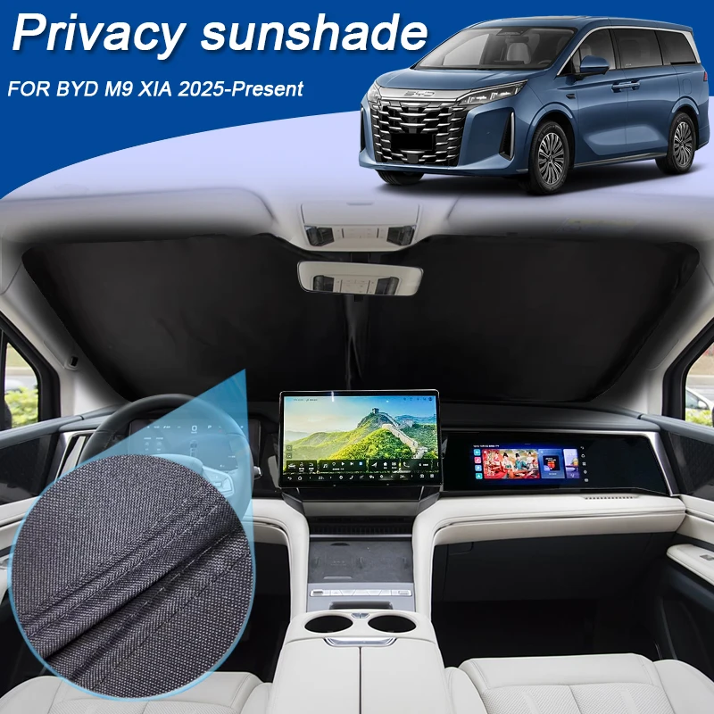

Car Black Window Privacy Sunshade For BYD M9 XIA 2025-Present Auto Anti-UV Heat Insulation Protect Cover Interior Accessory
