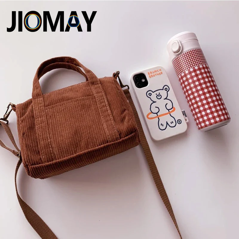 JIOMAY Small Corduroy Mini Bag Girls Purses and Handbag Cute Shopper Gift Crossbody Tote Bags for Women Shoulder Bag Makeup Bag