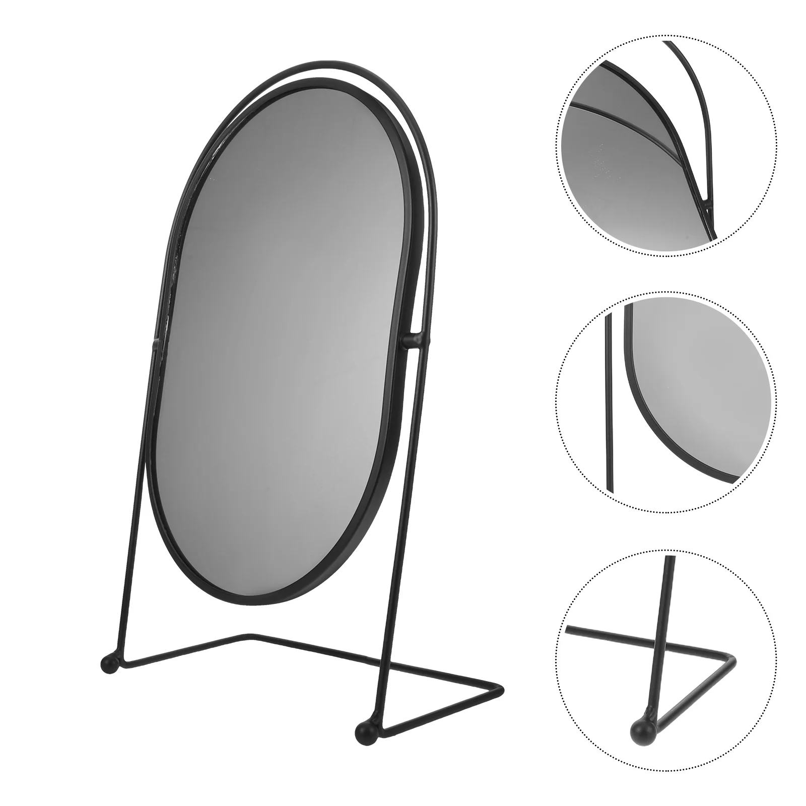 

Oval Rotatable Desktop Makeup Mirror Stand Dressing Table Vanity Mirror for Dorm Bedroom Girls Compact Design Makeup Mirrors