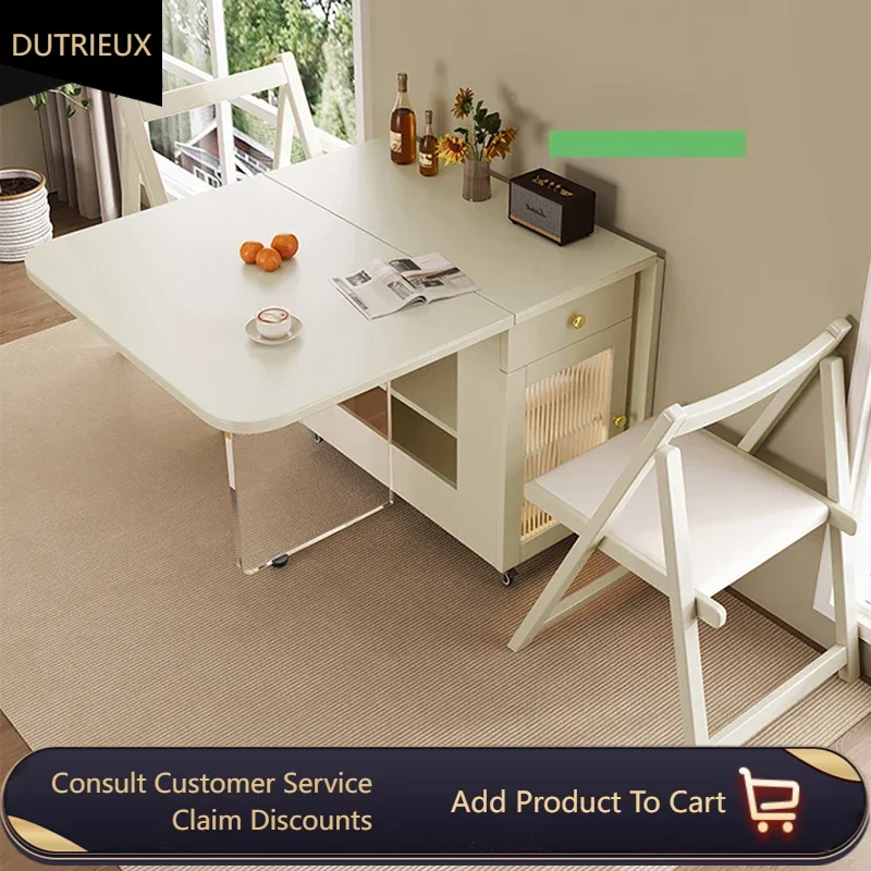 

Dining Kitchen Table Modern Kawaii Rectangular Space Saving Side Restaurant Tables Wood White Nordic Mesa Home Furniture