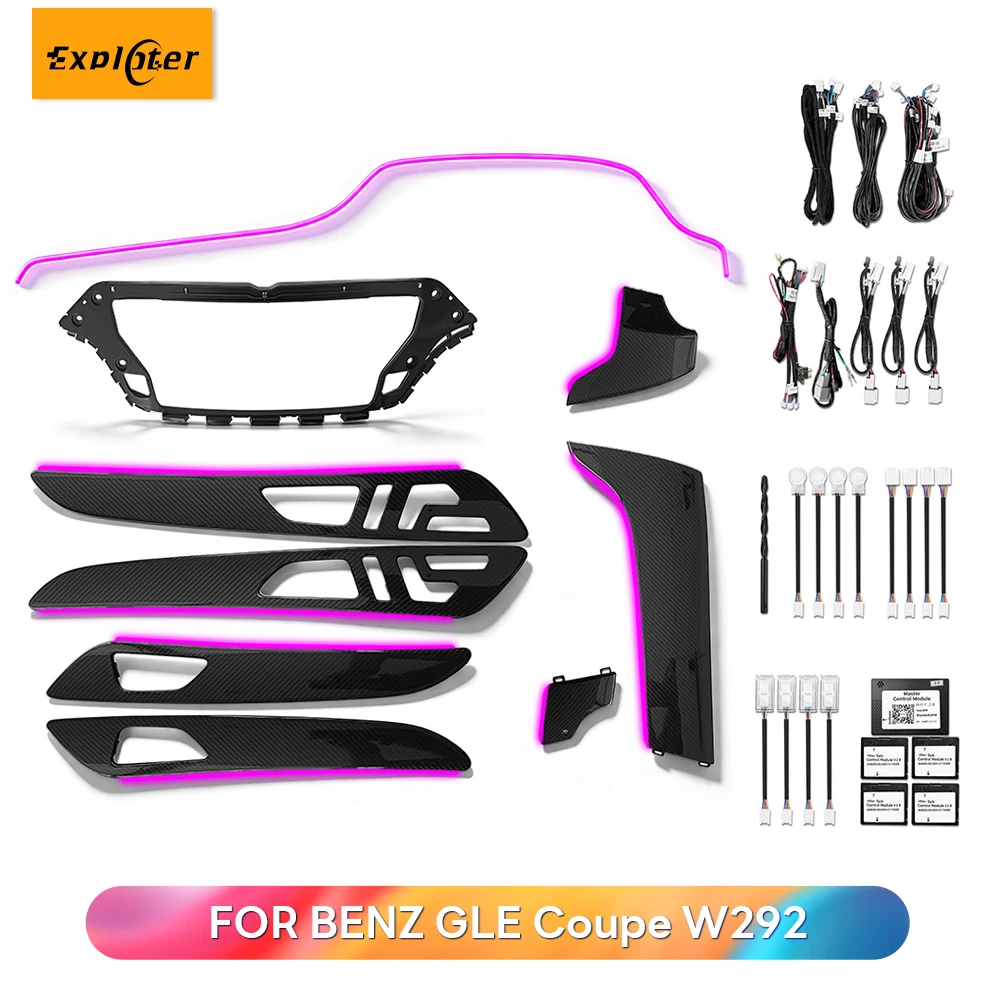 64-Color Ambient Light Upgrade Kit GLE Coupe W292, Interior Atmosphere Trim Parts