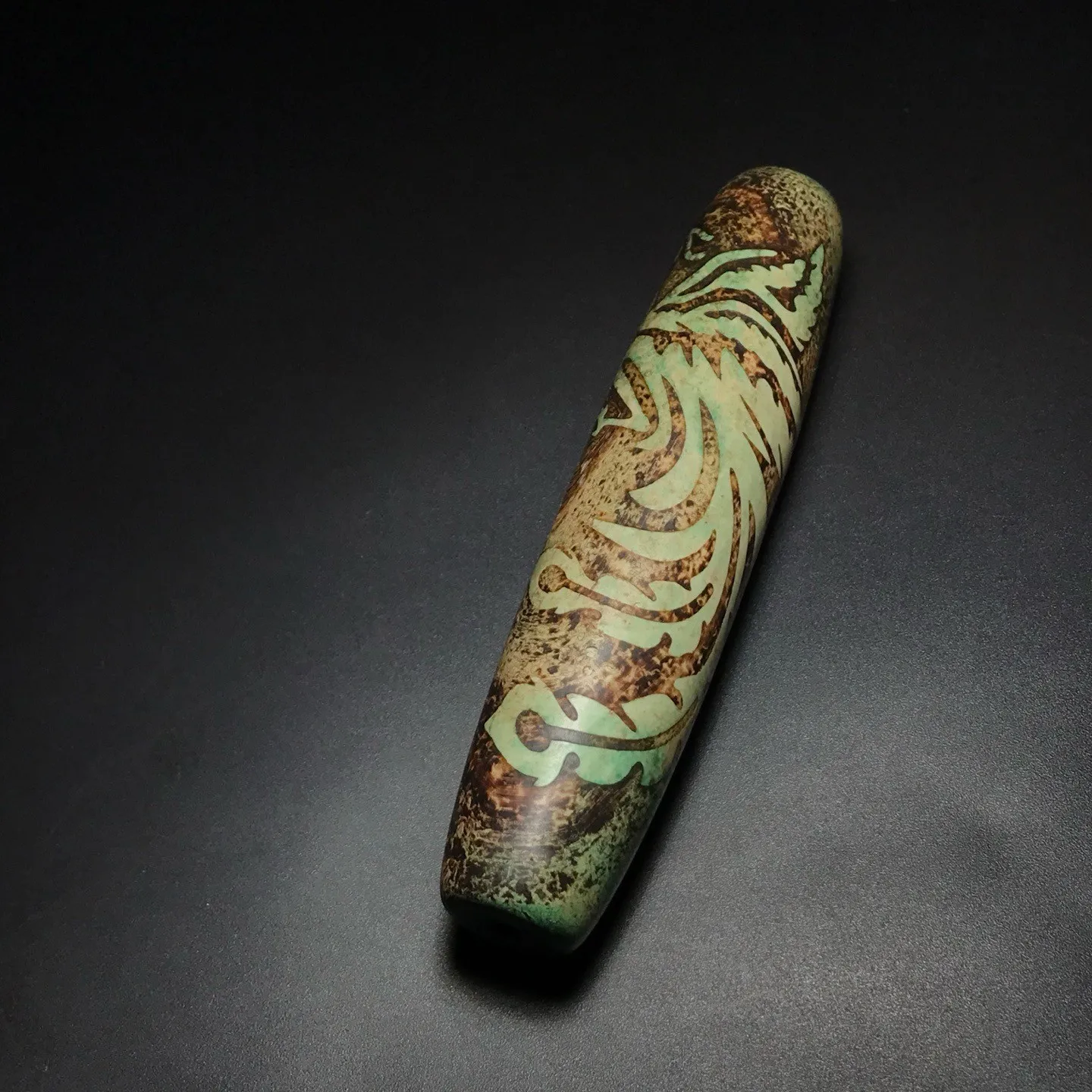 Unique Tibetan Old Agate DZi *Phoenix* Big Bead Amulet Pendant 100mm J0624